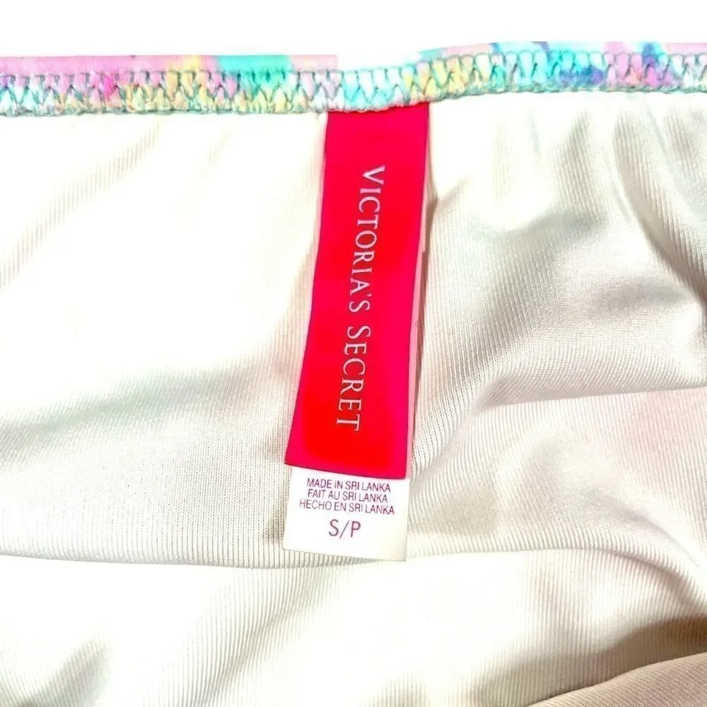 VICTORIAS SECRET WHITE & PASTEL SWIM BOTTOM SIZE S